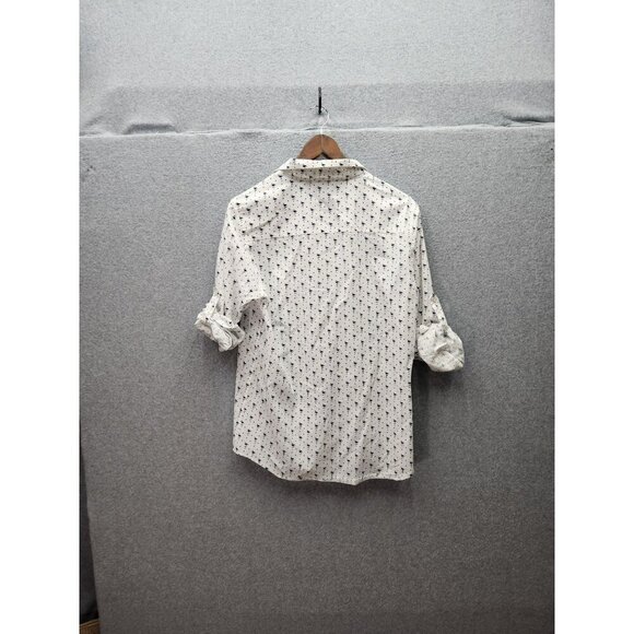 Courage Clothing Co. Mens White Long Sleeve Flamingo Print Shirt Size M Cotton/P - Picture 3 of 3